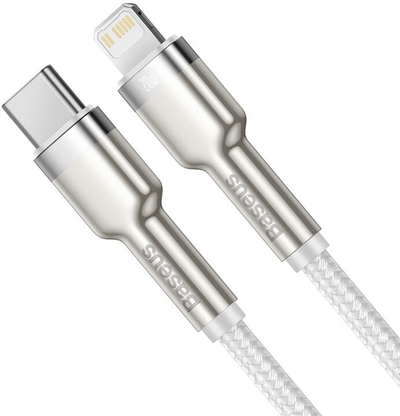 Kabllo BASEUS Cafule Series, USB-C - Lightning, M/M, 20W, 2m, e bardhë
