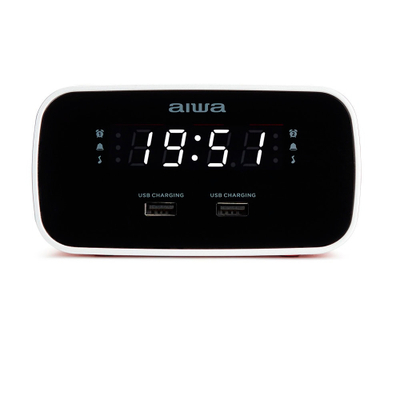 Orë Zgjuese me Radio FM, Dy Alarme dhe Mbushes USB AIWA CRU-19RD