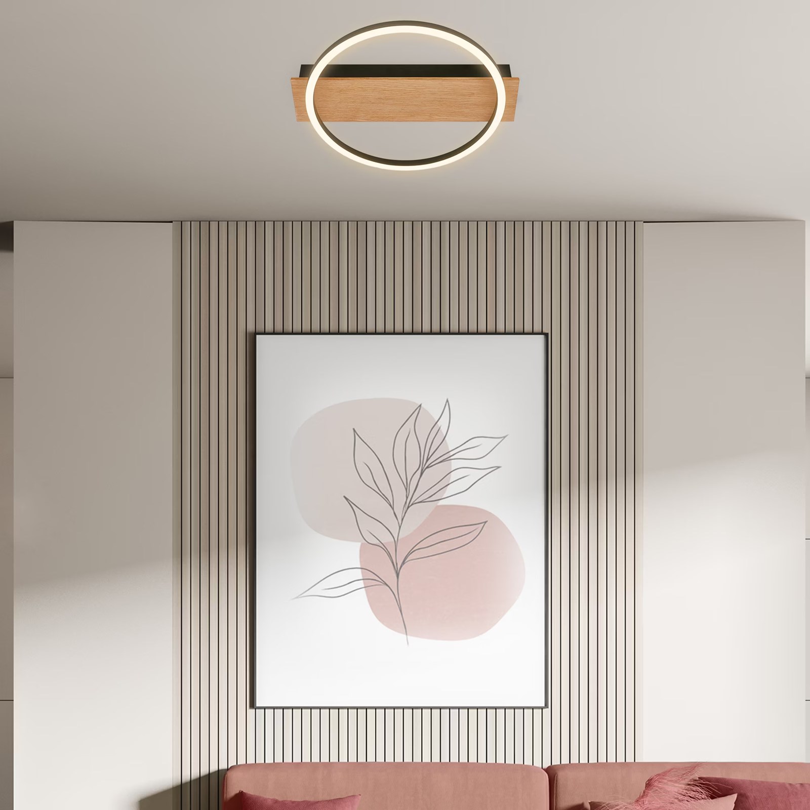 Ndriçues Briloner LED 13 W,  1400 lm, 3000K, 34×30×6cm, i zi/kafe