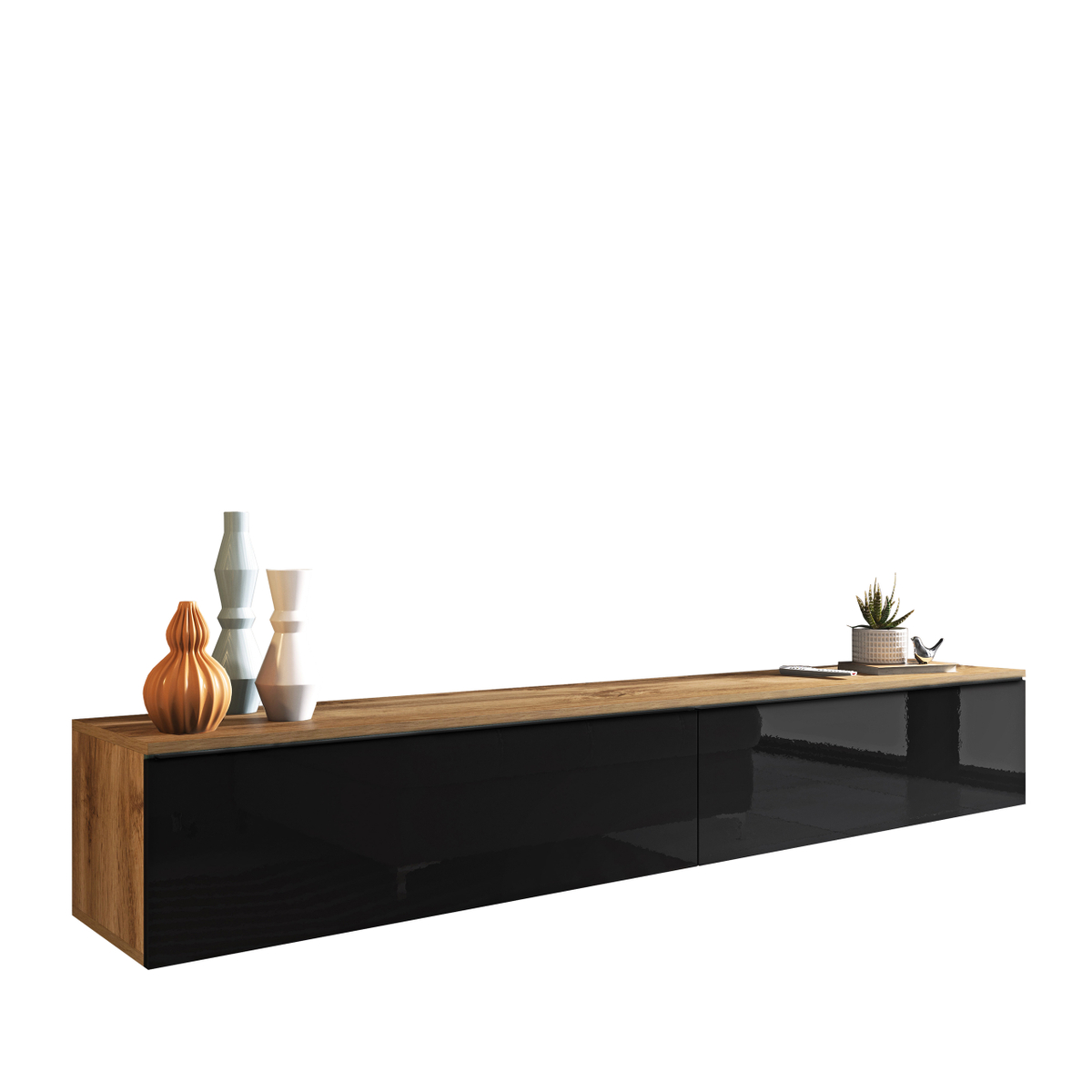 Komodë për TV Dlone 180 (180 x 30 x 33), Bezhë / Zezë