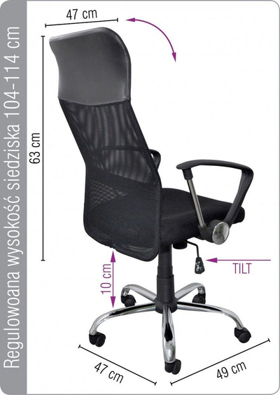 Karrige zyre Office Products, e zezë