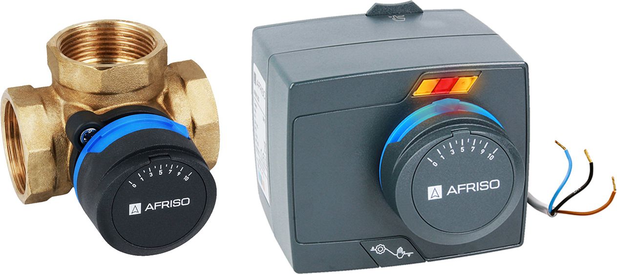 Valvulë përzierëse Afriso, DN32, RPI 1/4", +aktuator elektrik ARM 343 ProClick