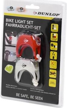 Set dritash për biçikletë Dunlop Deluxe, LED, të bardha / kuqe