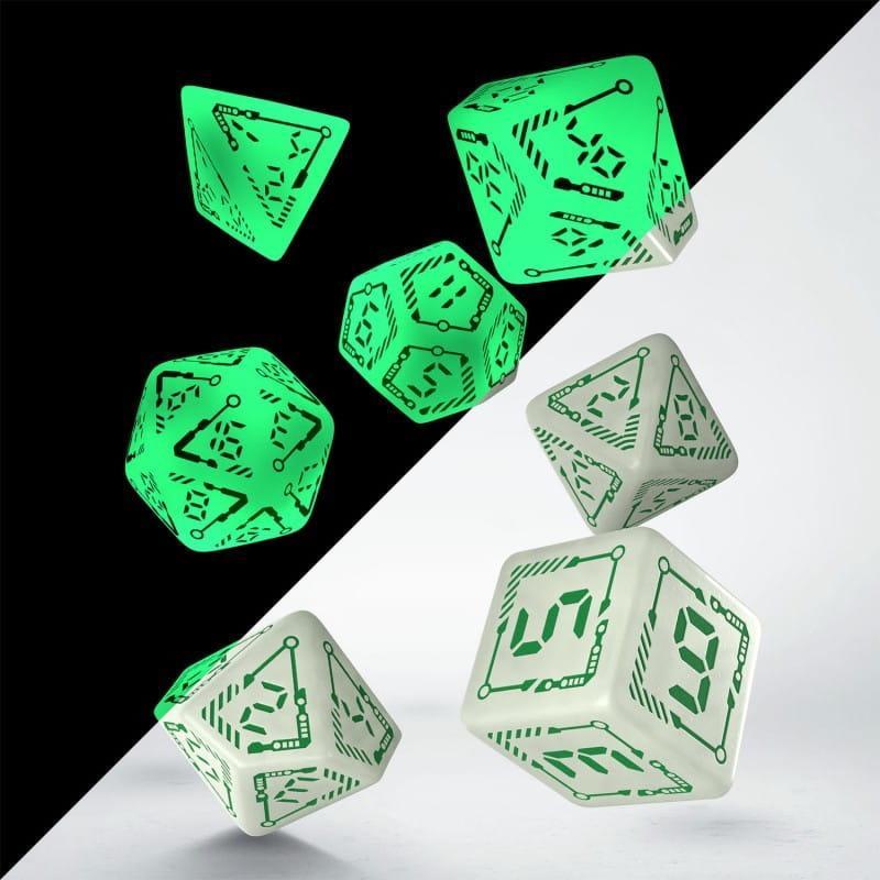 Set zaresh Q-Workshop RPG, 7 copë, të gjelbër/të bardhë