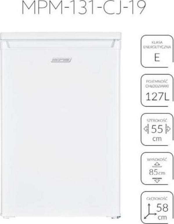 Frigorifer MPM, 127 l, 85 cm, i bardhë