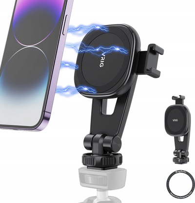 Магнетен држач за статив со MagSafe, за iPhone 12 16, со flash shoe, црн