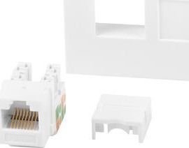 Përshtatës Lanberg Socket 45x45 Rj45 + Keystone Cat.6 Utp, i bardhë