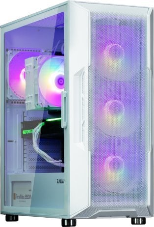 Куќиште за компјутер Zalman I3 Neo ARGB, бело, Midi Tower