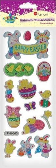 Ngjitëse Titanium Convex Happy Easter, 14 copë, shumëngjyrëshe Ngjitëse Titanium Convex Happy Easter, 14 copë, shumëngjyrëshe