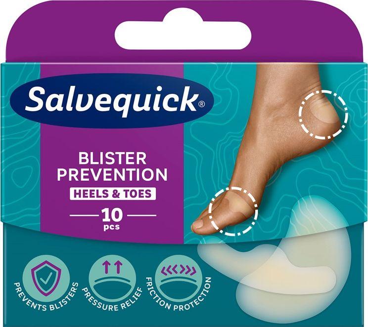 Fllasterë për këmbë Salvequick Blister Prevention Heels & Toes, 10 copë Fllasterë për këmbë Salvequick Blister Prevention Heels & Toes, 10 copë