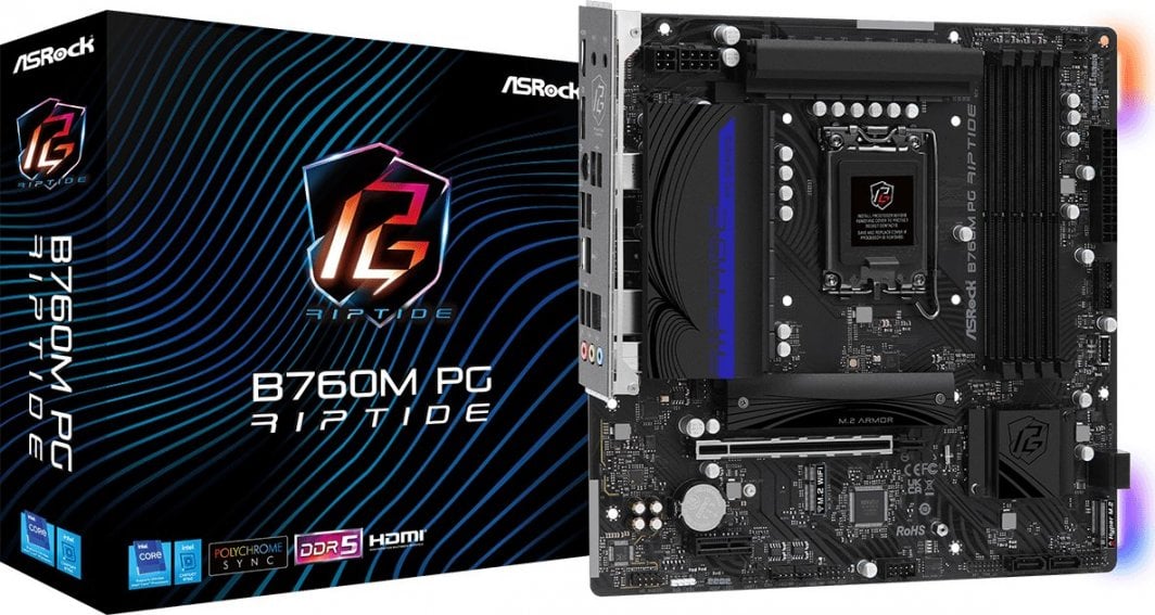 Plakë amë ASRock B760M PG RIPTIDE, e zezë