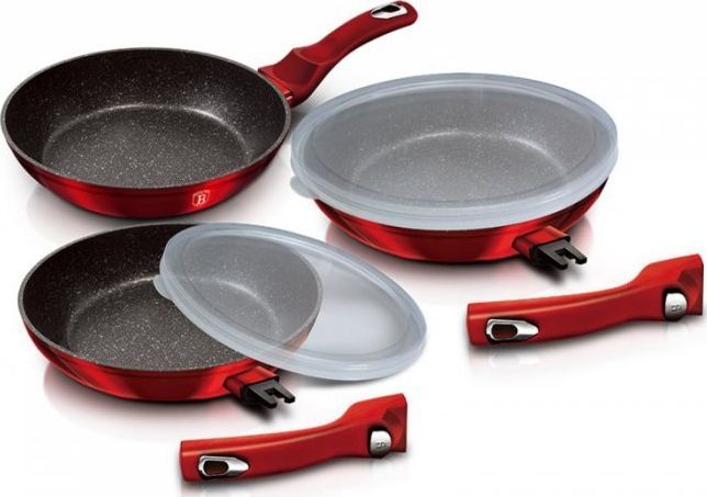 Set tiganë Berlinger Haus, 3 copë, të kuq/zi