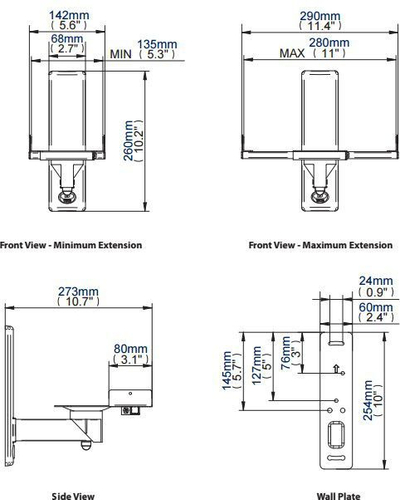 Kllapa muri për altoparlantë B-Tech, 2 copë, të zeza