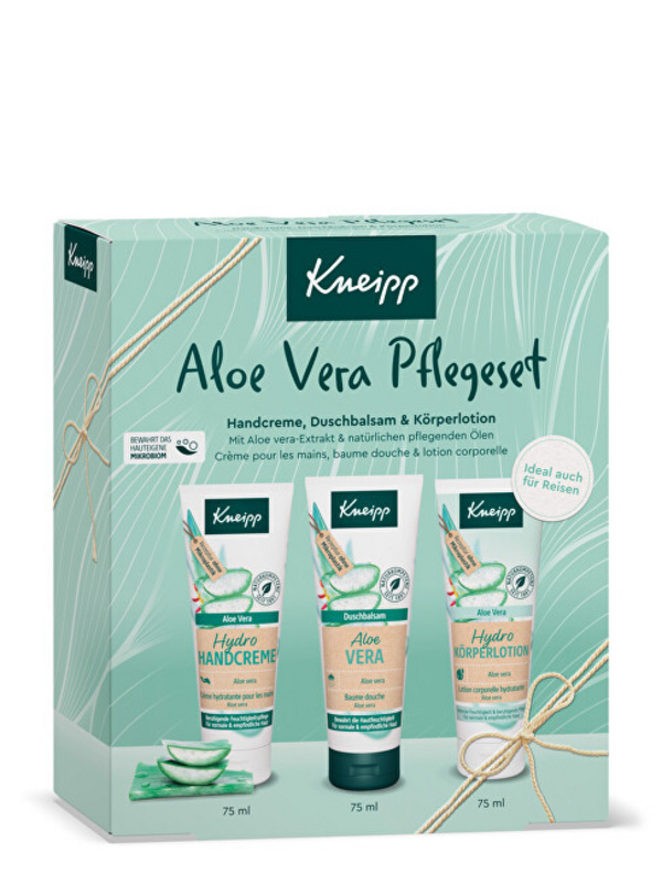 Set për trup Kneipp Aloe Vera, Xhel dushi 75 ml + Losion për trup 75 ml + Krem për duar 75 ml