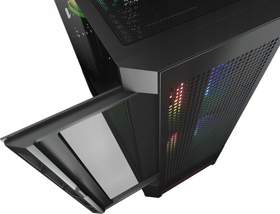 Kasë Cougar Airface RGB, e zezë, Midi Tower
