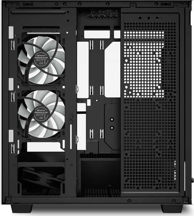Куќиште за компјутер Sharkoon Rebel C60 ARGB, Црна, Full Tower
