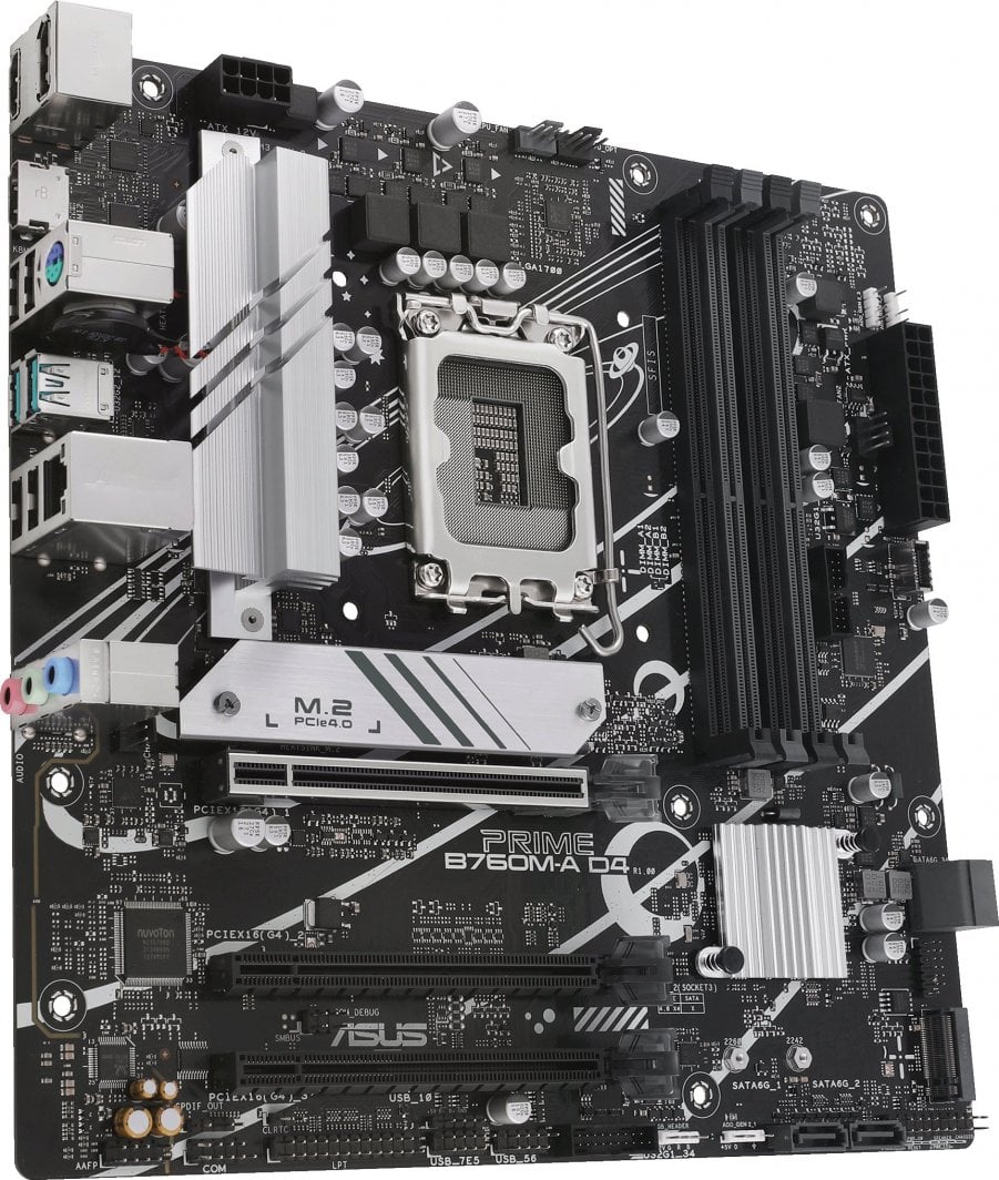 Pllakë amë ASUS Prime B760M-A D4-CSM, Intel B760, Socket 1700, 4 slota, ATX