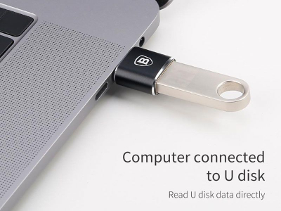Adapter Baseus, USB A në USB C, i zi