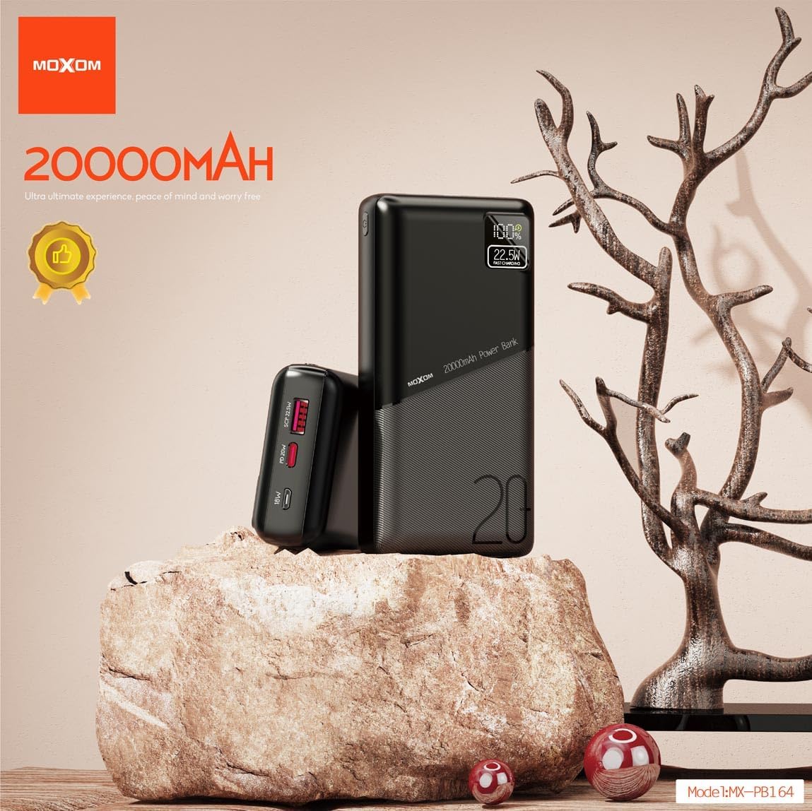 Power Bank Moxom, 20000mAh, 22.5W, i zi