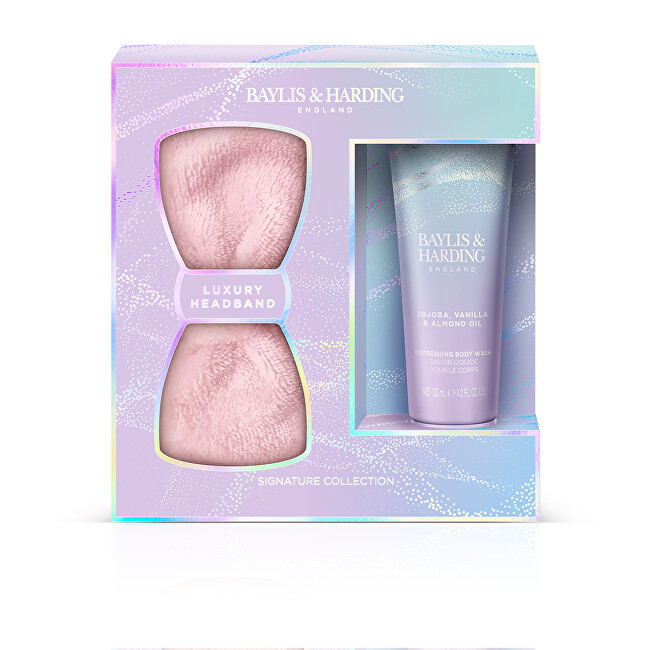 Baylis & Harding Комплет од масло од јојоба, ванила и бадем, гел за туширање 125 мл + лента за глава