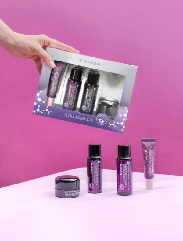 Set për lëkurë MIZON Collagen, tonik lifting 40 ml + emulsion lifting 40 ml + krem për sy 10 ml + krem lifting 15 ml