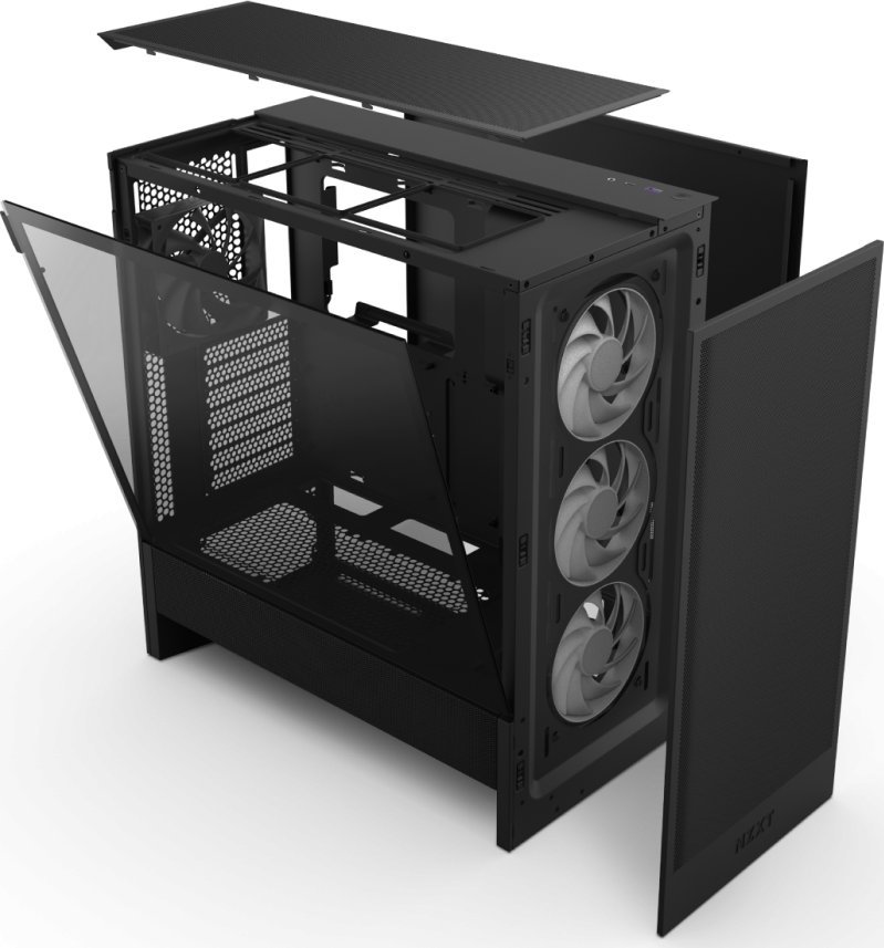 NZXT H5 Flow RGB Mid Tower PC Куќиште, Црно