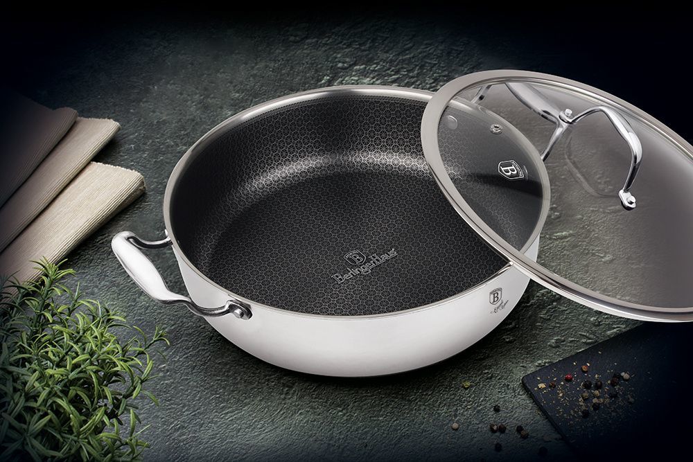 Tenxhere me kapak Berlinger Haus Eternal Collection, 28 cm, e argjendtë