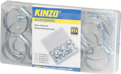 Set shtrëngues për gypa Kinzo, 21 copë, çelik inox