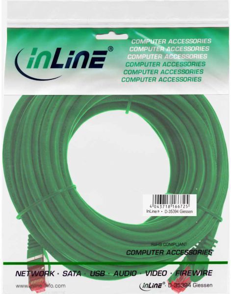 Kabllo InLine Patchcord S/FTP, PiMF, Cat.6, 250MHz, PVC, CCA, 7.5m (76107G), të gjelbra