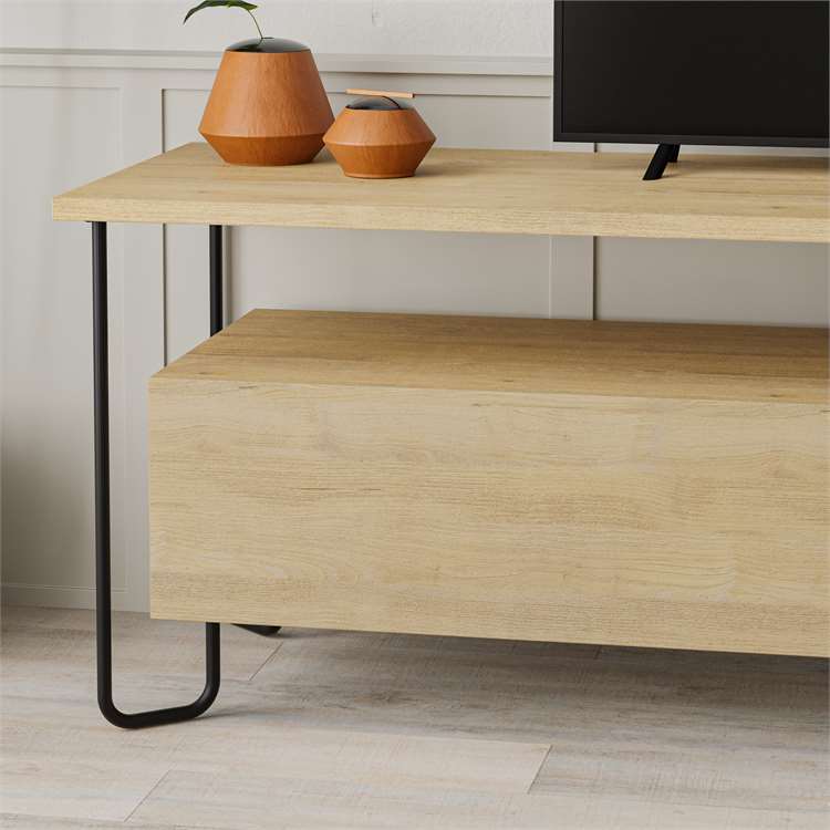 Komodë për TV Decortie Cornea 150 cm, kafe e hapur