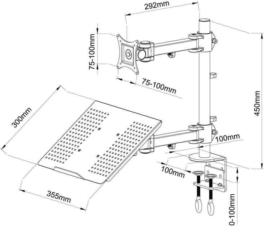 Mbajtëse Art Desk për monitor 13"- 27" dhe laptop L-23 (RAMM L-23)	