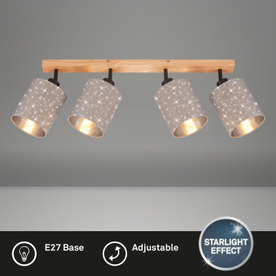 Spote Briloner, 65cm, 4x exkl., E27, 25W, taupe