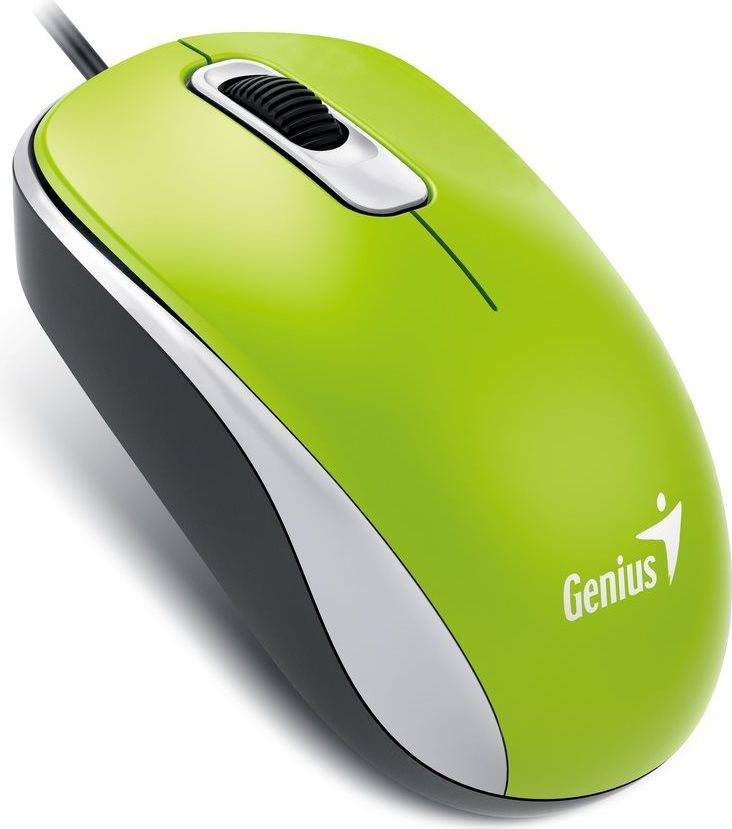 Maus Genius DX-110, me kabllo, USB, i zi dhe i gjelbërt