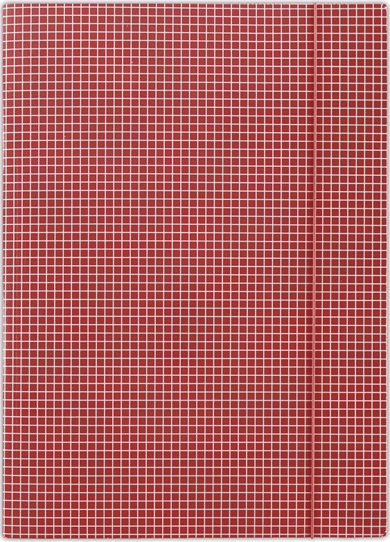 DONAU Еластична Папка, A4, 400gsm, 3-Крилна, Црвена Карирана