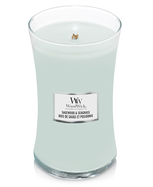 Qiri aromatik WoodWick Sagewood & Seagrass, 609 g