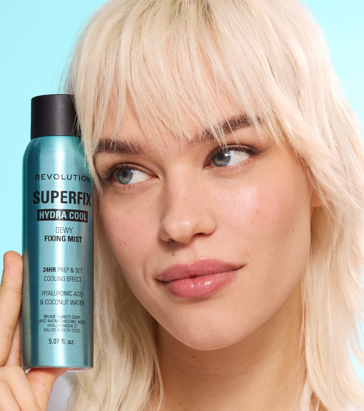 Fiksues për grim Revolution Spray Superfix Hydra Cool, Hyaluronic acid & Coconut water, 150ml