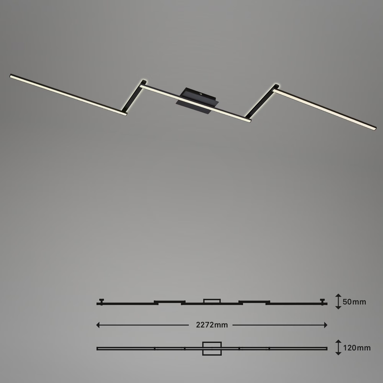 Ndriçues Briloner LED 2,2m, 24W, 3000 lm, i bardhë/zi