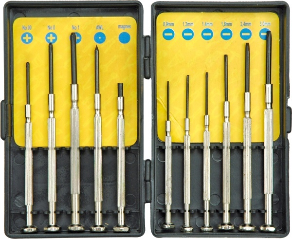 Kaçavida Vorel Precision PŁ PH00 PH0 PH1, 11 copë, 0.9-3mm
