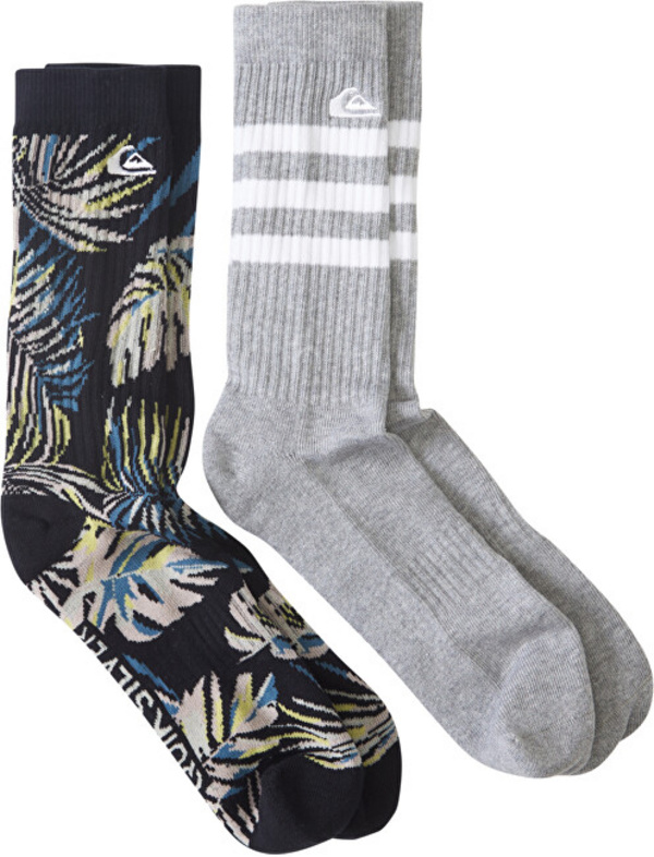 Set çorape Quiksilver Wild, të zeza/hirta, 2 palë