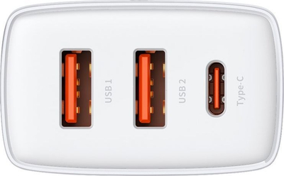 Karikues Baseus CCXJ-E02 2x USB-A 1x USB-C 3 A, i bardhë