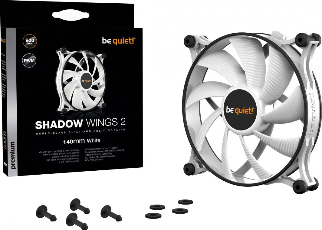 Ftohës be quiet! Shadow Wings 2 PWM, 140 mm, i bardhë