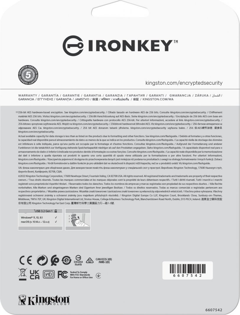 USB Pendrive Kingston IronKey Vault Privacy 50, 16 GB, i kaltër