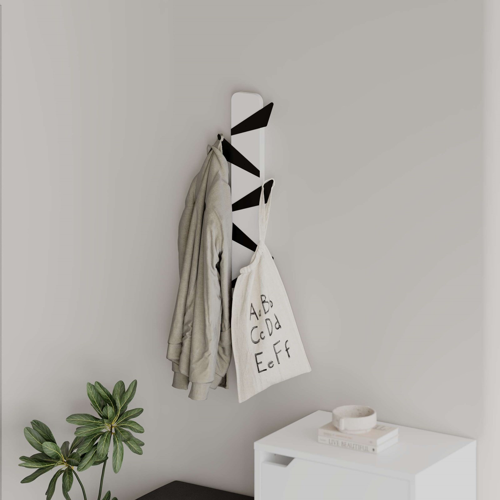 Varëse për rroba Decortie Alesta 110x20cm, e bardhë/zezë