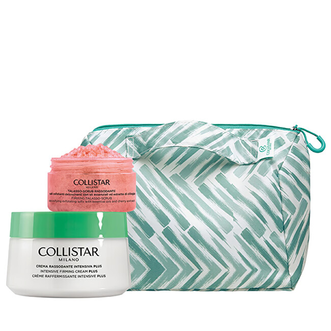 Set për trup Collistar Intensive Firming, krem forcues 400 ml + skrab për trup 150 g + çantë kozmetike