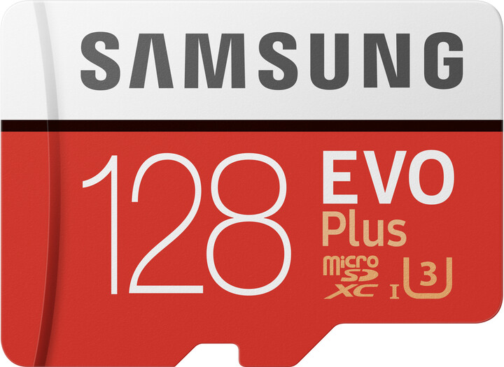 Kartë memorie Samsung EVO Plus Micro SDXC, 128 GB, UHS-I U3 + përshtatës SD