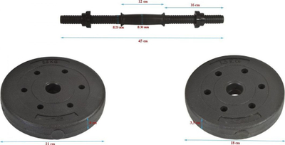 Shtangë për ushtrime Hantel Eb Fit B, 2 x 8 kg
