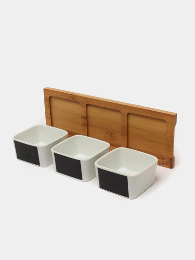 Pjata servimi porcelan 3 copë Lamart LT9019, të bardha