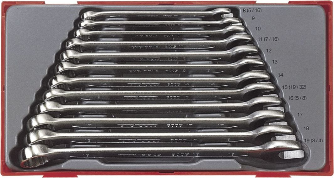 Teng Tools Сет од 12 Метрички Комбинирани Клучеви, 8-19 мм