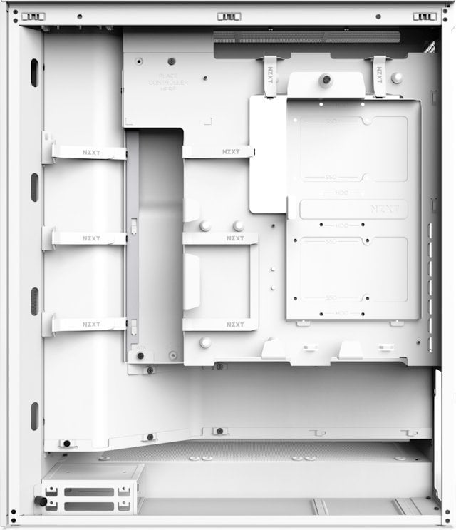 Куќиште за компјутер Nzxt H7 Flow, бело, Midi Tower
