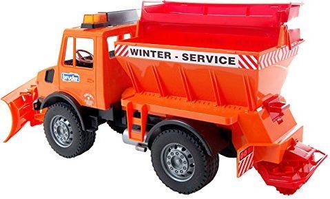 Lodër kamion Bruder Snow blower / sand spreader, portokalli